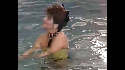 Brunette milf gets fucked after swimming in the pool - Germany on tubemilf.net