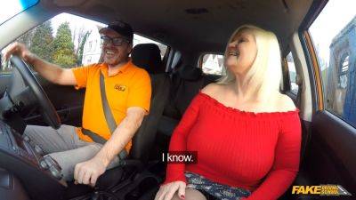 British MILF with huge boobs fucks her driving instructor in fake driving school POV - Britain on tubemilf.net