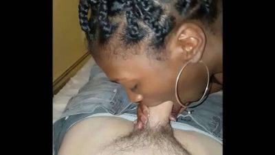 Ebony MILF Giving Intense Blowjob to Young White Stud on tubemilf.net